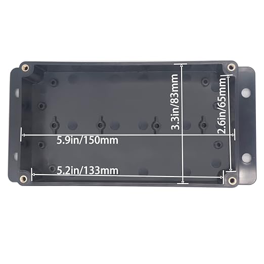 Watertight Junction Box, IP67 Waterproof Project Box Durable ABS Plastic Electronic Enclosure Case for DIY Electrical Project with Wall Fixed Ear 6.22" x 3.54" x 2.52"(158 x 90 x 64 mm) 2Pcs