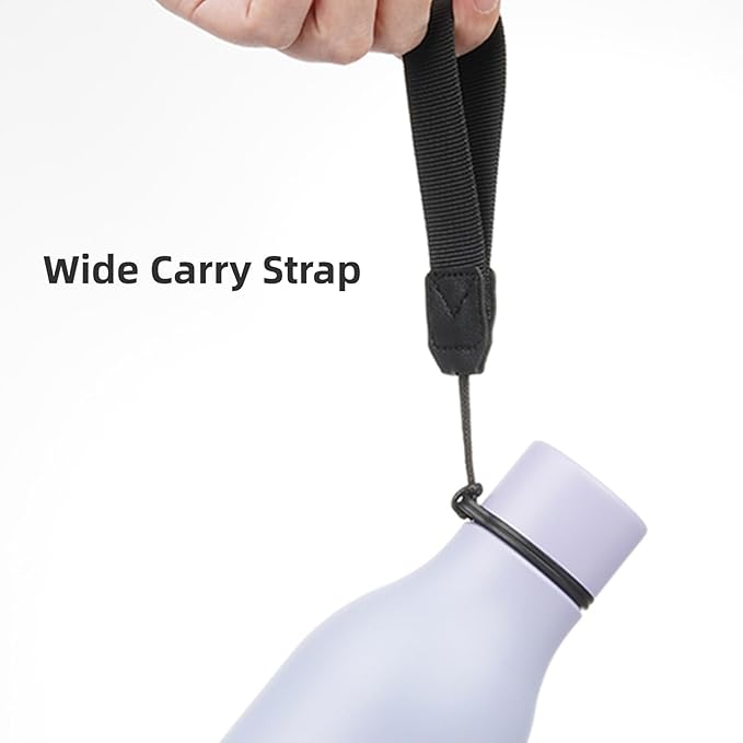 Konokyo Insulated Water Bottle with Strap,18 oz Double Wall Stainless Steel Vacuum Bottles Metal Water Flask,Lavender Green