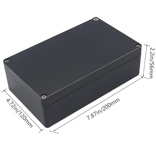 Junction Box IP65 Waterproof ABS Plastic Electrical Project Case Power Junction Boxes, Project Box with 4 PCS M16 Cable Glands 7.87x4.72x2.2 inch (200 x 120 x56 mm)