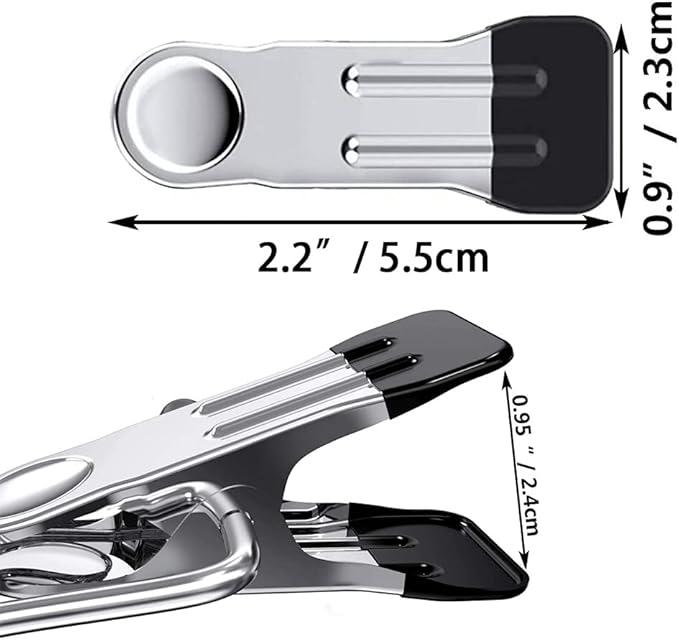 30PCS Small Clothes Pin with Hook for Easy Hanging, Stainless Steel Clothespins, Metal Laundry Grip Clips, Anti Rust, Multipurpose