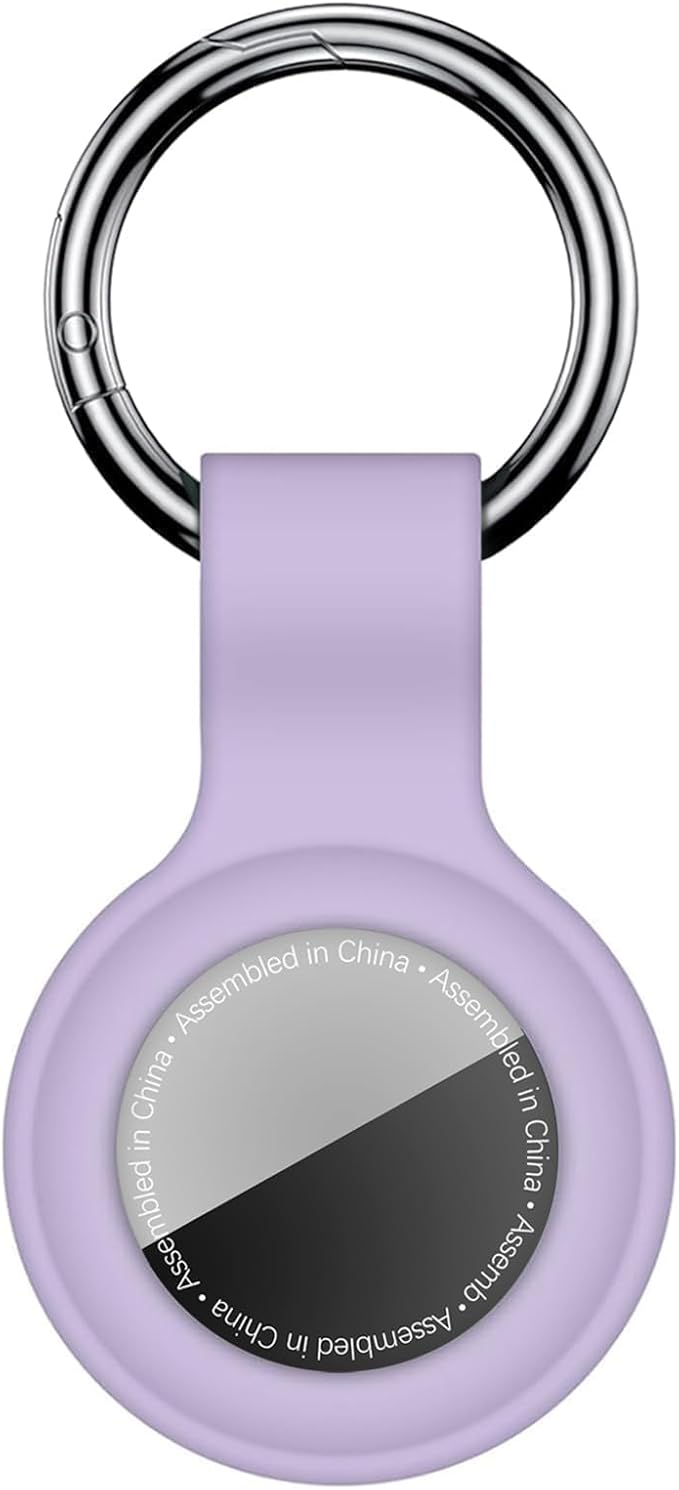 Linsaner Case for AirTag 2nd Gen (2026) & 1st Gen, Silicone Holder Keychain Key Ring, Protective Cover for Apple for Air Tags, GPS Finder Accessories for Bags, Pets, Kids, Luggage, Lilac