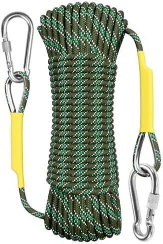X XBEN Outdoor Climbing Rope 10M(32ft) 20M(64ft) 30M(96ft) 50M(160ft) 70M(230ft) 152M(500FT) 352M(1000FT) Static Rock Climbing Rope for Escape Rope Ice Climbing Equipment Fire Rescue Parachute