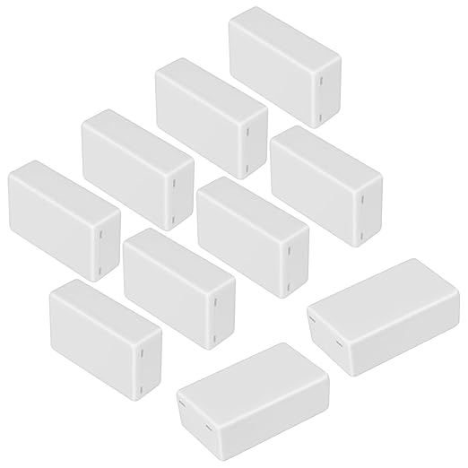 LeMotech Project Box 10 Pieces ABS Plastic Electrical Project Case Small Junction Box for Electronics White 2.83 x 1.65 x 0.91 inch (72x 42x 23 mm)