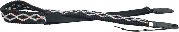 Ten Point Gear® 550 Paracord Guitar Strap - Full Grain Leather Ends for Music Playing Comfort, Stability, and Durability.