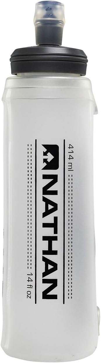 Nathan Soft Flask with Bite Top, Collapsible Running Water Bottle for Hydration, Flexible Soft Flask, 14 oz