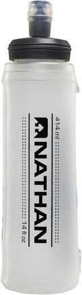 Nathan Soft Flask with Bite Top, Collapsible Running Water Bottle for Hydration, Flexible Soft Flask, 14 oz