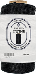 SGT KNOTS Tarred Twine - 100% Nylon Bank Line for Bushcraft, Netting, Gear Bundles, Construction, Lacing Twisted Cord, Weatherproof #9-1/4 lb