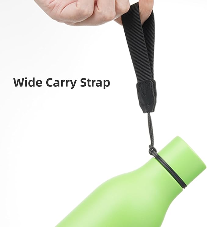 Konokyo Insulated Water Bottle with Strap,18 oz Double Wall Stainless Steel Vacuum Bottles Metal Water Flask,Green