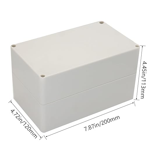Project Box IP65 Waterproof Junction Box ABS Plastic Electrical Boxes DIY Electronic Project Case Power Enclosure White 7.87x4.72x4.45 inch (200 x 120 x113 mm)