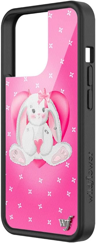Wildflower Cases - Compatible with iPhone 13 Pro | Protective Black Bumper, 6.5ft Drop Test Certified, Women Owned Small Business | Pink Trendy Red Valentine's Day | Be My Bunny