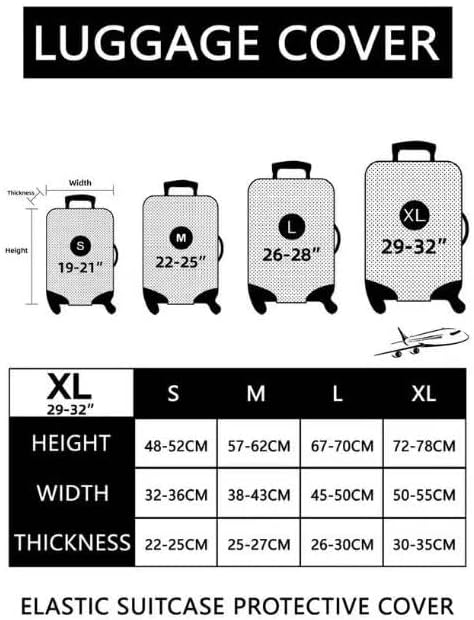 World Travel Luggage Covers and Luggage Tags Tsa Approved, Elastic Washable Fashionable Anti-Scratch Protector, Birthday Gifts for Men Women (M 22-25 Inch Luggage)