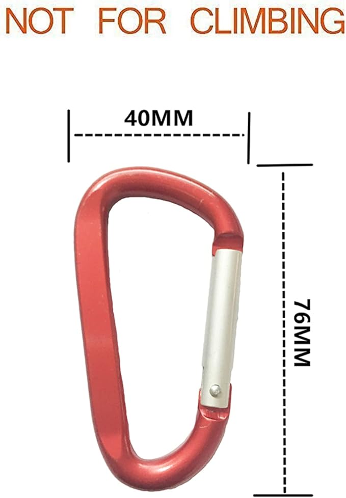 LESHIRY Large Carabiners Keychain 3" Aluminum D Shape Premium Durable D-Ring Carabiner Clip Hook Camping Accessories Snap Link Key Chain Durable Improved Design