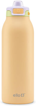 Ello Pop & Fill 40oz Stainless Steel Water Bottle with Quick Fill Technology, Double Walled and Vacuum Insulated Metal, Leak Proof Locking Lid, Sip and Chug, Reusable, BPA Free, Sunset Meadow