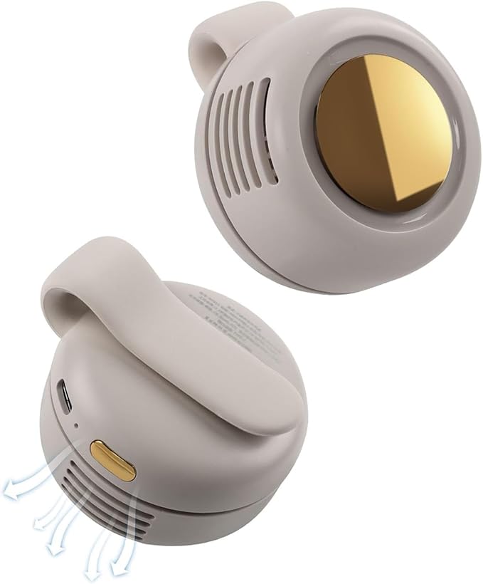 Oprtuisi Portable Bladeless Clip-On Mini Fan, Silent, 3-Speed, for Shirt and Waist (White)