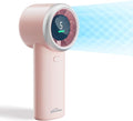 WHATOOK Portable Handheld Turbo Fan, 5 Speeds Mini Personal Fan with 4000mAh Rechargeable Battery, Small Pocket Fan for Travel Essentials, Beach, Office, Gifts for Women Men - Baby Pink