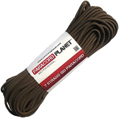 Paracord Planet Solid Color 550lb Paracord – 7 Strand Type III Nylon Cord for Indoor and Outdoor Tasks – Dark Brown (1,000 ft)
