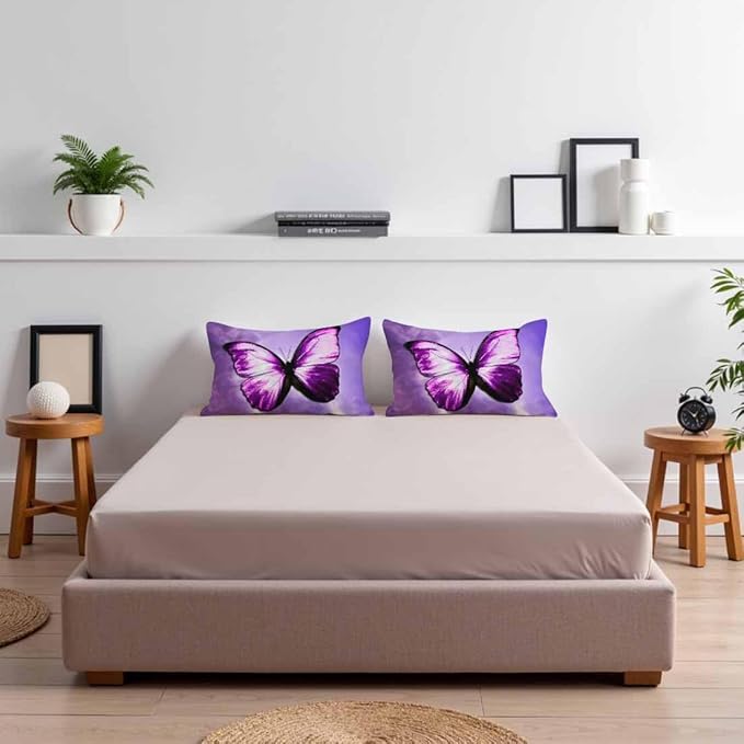 Purple Butterfly Couch Pillow Covers 12 X 20 Vibrant Magical Nature Insect Set of 2 Pillowcases Velvet Outdoor Cushion Pillow Cases Decorative for Home Bed Sofa Couch Hotel