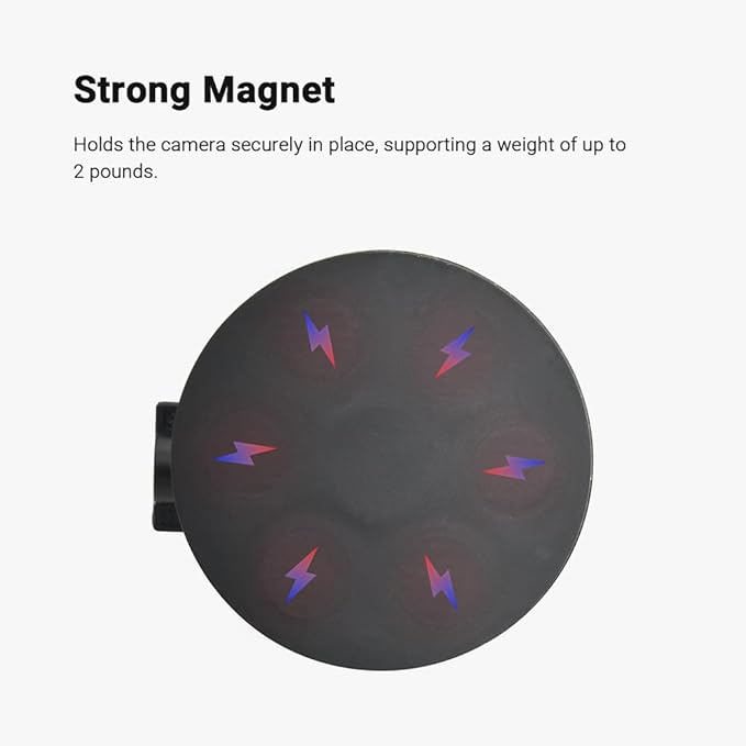 Holicfun Indoor Outdoor Camera Magnetic Mount, Compatible with Ring, Blink, Eufy, Google Nest, Wyze, Arlo, Simplisafe, Reolink, and Tapo Cameras - Black