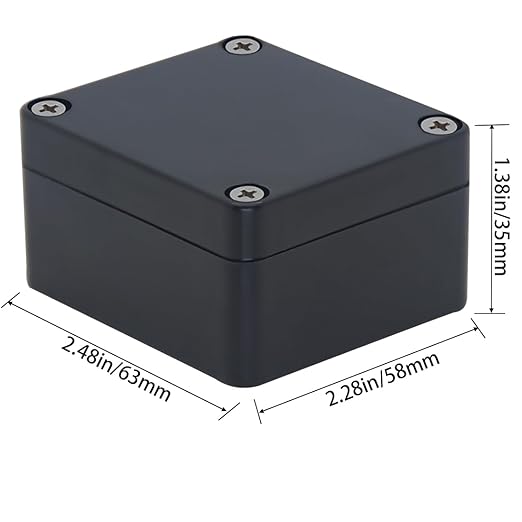 Junction Box IP65 Waterproof ABS Plastic Electrical Project Case Power Junction Boxes, Project Box with 4 PCS M12 Cable Glands 2.5 x 2.3 x 1.3 Inch （63 x 58 x 33mm