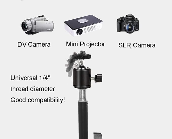 Coret Projector Tripod Stand, Portable Mount Floor Stand, Photography Light Stand, Outdoor Camera Tripod Stand with Ball Head for Projector,Camera, Webcam,Smartphone