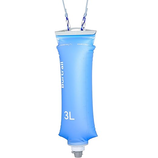 3L Gravity Fed Water Bag, Collapsible Portable Hydration Reservoir Compatible with 42mm Water Filter Cartridge for Camping, Hiking, Backpacking