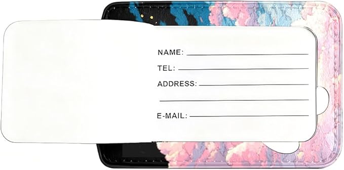 2Pcs Pink Clouds Luggage Tags for Suitcases, 2.83x4.53 Starry Sky ID Labels with Privacy Cover, Aesthetic Anime Bag Tags for Backpacks, Graduation Gift for Girls, Set of 2