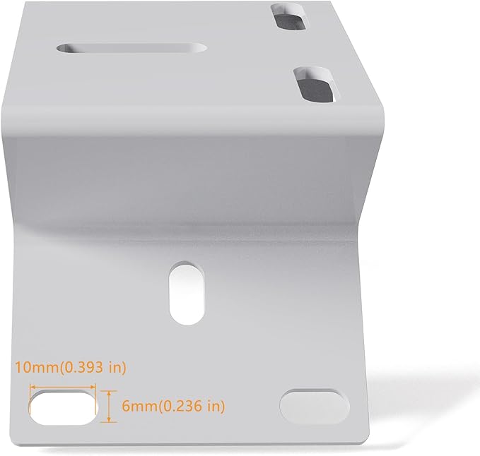 Outdoor Corner Security Camera Mount - White Metal Bracket for CCTV Surveillance System, Exterior Wall/Eaves/Stairwell Installation with Hardware Kit (1-Pack)