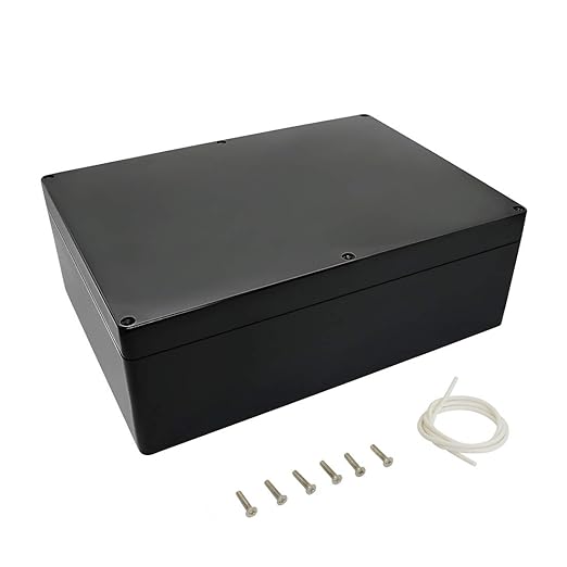 LeMotech Project Box ABS Plastic IP65 Waterproof Dustproof Electrical Junction Box Outdoor Enclosure for Electronics Black 11.41" x 8.26" x 3.93" (290 x 210 x 100mm)