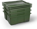 DECKED Payloader 32 L (3-Pack) - 75 lb Bin / 200 lb Lid Load Rated, Heavy-Duty Stackable Storage Bins, Fits Drawer System & Tool Box - Ranger Green