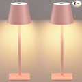 Yogaret Pink Cordless Table Lamp Set of 2 for Patio Restaurant Home Dinner Dining