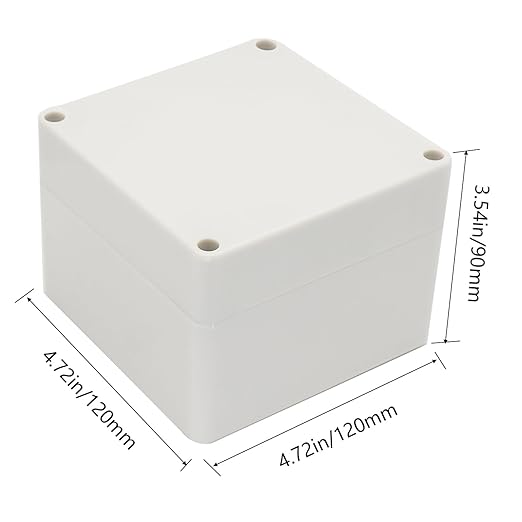 Project Box IP65 Waterproof Junction Box ABS Plastic Electrical Boxes DIY Electronic Project Case Power Enclosure White 4.72x4.72x3.54 inch (120 x 120 x90 mm)
