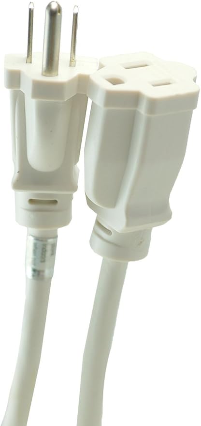 Woods 277563 Outdoor Extension Power Block; Weatherproof with Reinforced Blades; Heavy Duty Vinyl Jacket; Durable Cord; Tangle Free; 8-Foot; White