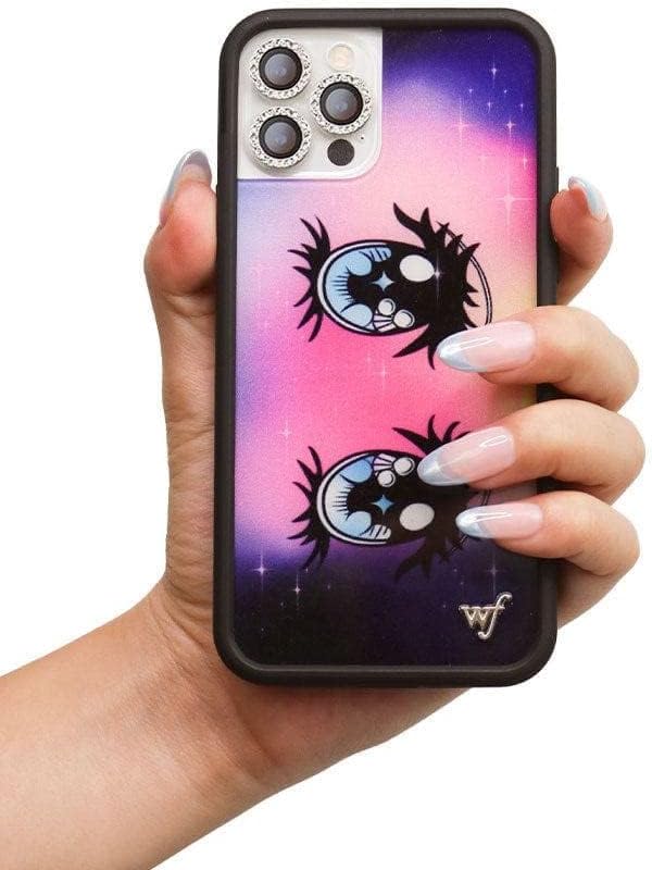 Wildflower Cases - Compatible with iPhone 13 Pro | Protective Black Bumper, 6.5ft Drop Test Certified, Women Owned Small Business | Trendy Eyes Anime Cool | Collab- Sandy Liang