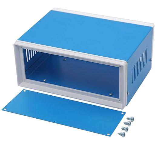 Zulkit Junction Box Blue Metal Project Box DIY Electric Enclosure Case Preventive Case Electrical Box 7.9 x 6.5 x 3.5 inch