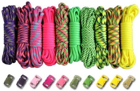 Paracord Planet 550lb Type III Paracord Combo Crafting Kits with Buckles