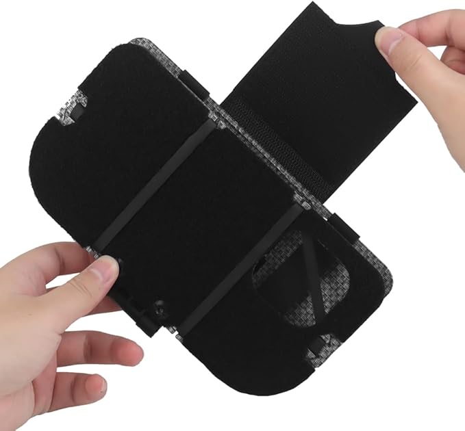 Airsoft Plate Carrier Accessory Molle Phone Mount Outdoor Lightweight Navigation Board for 15Pro, Wide Angle Foldable Phone Holder Chest Rig Hovering Tactical Vest Mount