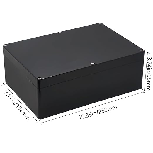 Project Box IP65 Waterproof Junction Box ABS Plastic Electrical Boxes DIY Electronic Project Case Power Enclosure 10.35x7.17x3.74 inch (263 x 182 x95 mm)