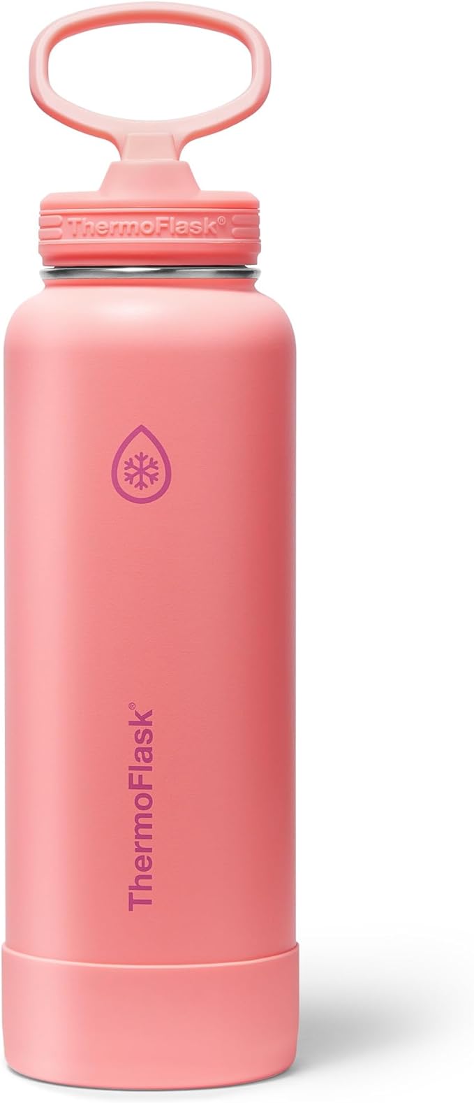 ThermoFlask 40 oz Double Wall Vacuum Insulated Stainless Steel Water Bottle with Straw Lid, Sunkissed Coral