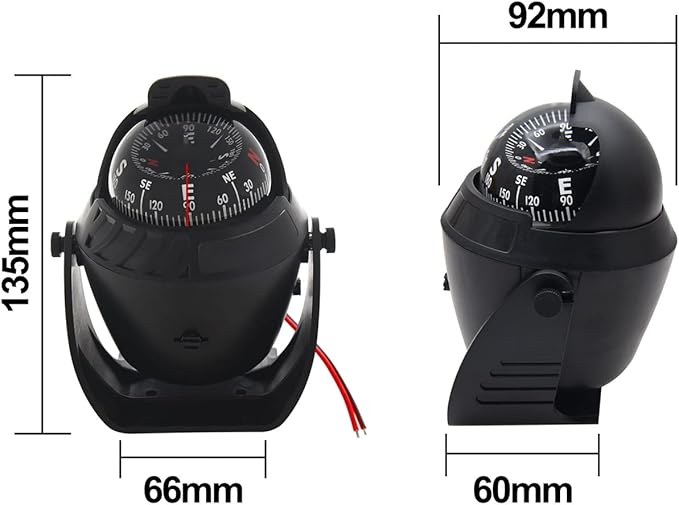Marine Compass for Boat LED Light Navigation Pivoting Electronic Automotive High Precision Compass for Sailing Boat Car Truck
