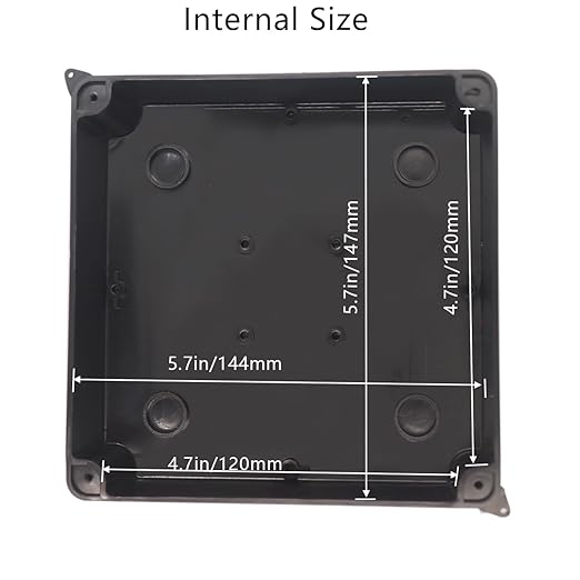 Project Box IP65 Waterproof Dustproof Junction Boxes ABS Plastic DIY Electronic Case, Indoor & Outdoor Electrical Box Power Cord Enclosure Black 150x150x70mm 2pcs
