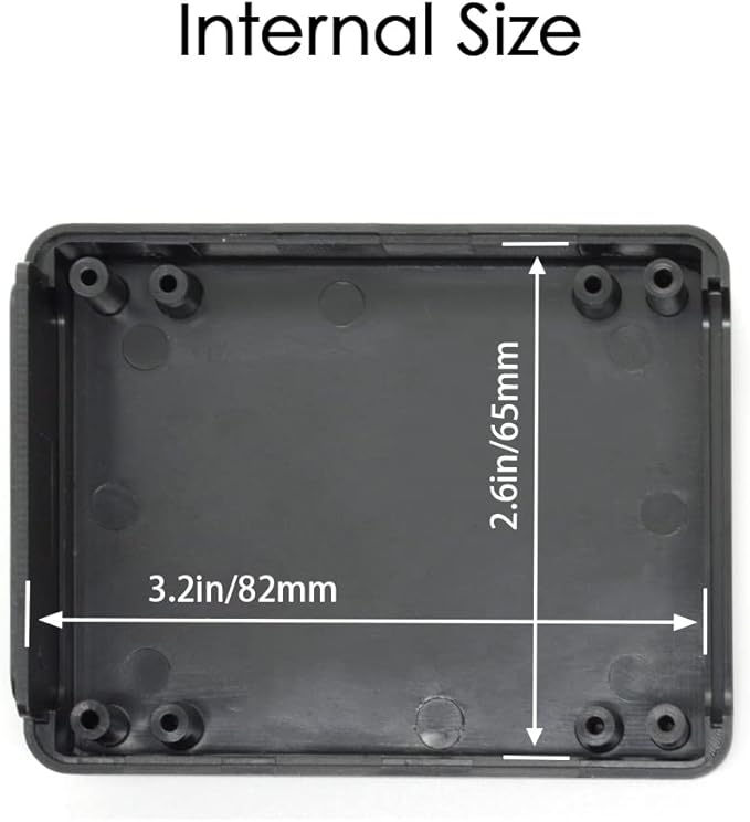 LeMotech Project Box 10 Pieces ABS Plastic Electrical Project Case Small Junction Box for Electronics Black 3.5 x 2.8 x 1.1 inch (90 x 70 x 28 mm)