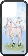 Wildflower Cases - Compatible with iPhone 13 Pro | Protective Black Bumper, 6.5ft Drop Test Certified, Women Owned Small Business | Horse, Blue, Sky, White, Coquette, Cute | Precious Pony