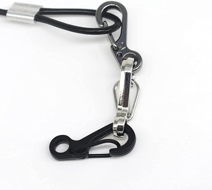Mini Carabiner Clips with Metal Spring Wiregate Hook and Little Eye Hole for Keychain Backpack Clasps