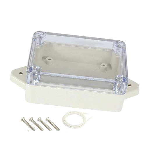 YXQ 83x58x33mm ABS Junction Box Plastic Waterproof Dustproof Universal Project Enclosure Case Grey PC Transparent/Clear Cover with Hole Wall Hang(3.3 x 2.3 x 1.3 inches/3Pcs)