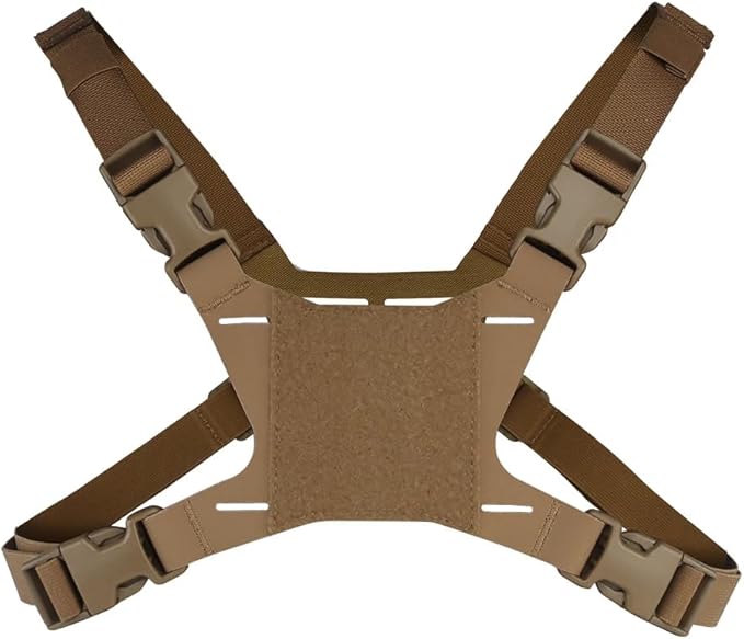 Foldable Tactical Vest Chest Rig Phone Holder, Molle Plate Carrier Pouch Navigation Board Harness Chest Mount