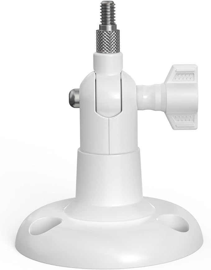 Holicfun 360° Adjustable Indoor/Outdoor Security Camera Wall Mount - Universal 1/4"-20 Thread Mounting Bracket for Ring, Blink, Eufy, Google Nest, Arlo, Wyze & More - White