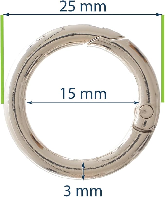 Paracord Planet Spring Gate O Rings – Available in 5/8 Inch, 3/4 Inch and 1 Inch Sizes – Silver, Bronze, and Gold Color Options (25 Pack, 5/8 Inch, Silver)