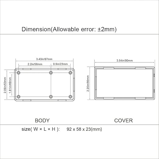 LeMotech Project Box 5 Pieces ABS Plastic Electrical Project Case Small Junction Box for Electronics White 3.62 x 2.28 x 0.90 inch (92 x 58 x 23 mm)