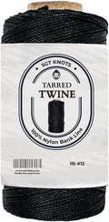 SGT KNOTS Tarred Twine - 100% Nylon Bank Line for Bushcraft, Netting, Gear Bundles, Construction, Lacing Twisted Cord, Weatherproof #12-1 lb