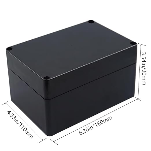 Junction Box IP65 Waterproof ABS Plastic Electrical Project Case Power Junction Boxes, Project Box with 4 PCS M16 Cable Glands 6.3x4.33x3.54 inch (160 x 110 x90 mm)